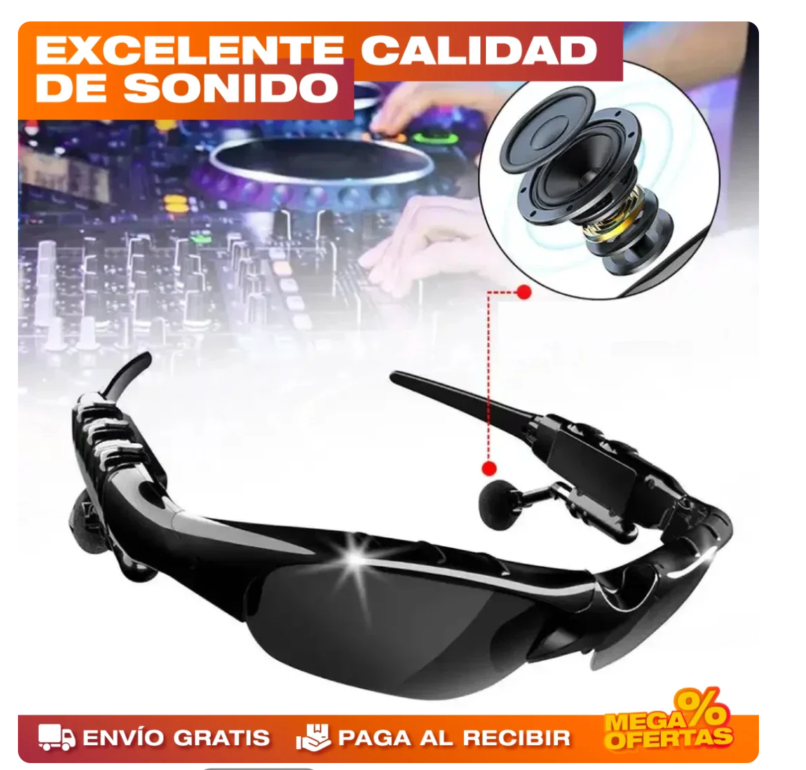 GAFAS DEPORTIVAS INALÁMBRICA BLUETOOTH CON POLARIZADOS